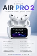 هدفون بلوتوثی KWG Air Pro 2 با صفحه نمایش دیجیتال و لمسی، سازگار با iOS و اندروید و تمام تلفن‌ها