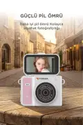دوربین دیجیتال مینی 2K با صفحه نمایش چرخان ویدئو و وُلاگ CMR46 صورتی