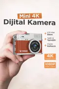 دوربین دیجیتال مینی سلفی ویدئو و وُلاگ مینی با کلید 1080P CMR35 قهوه‌ای