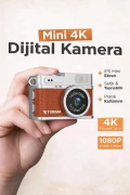 دوربین دیجیتال مینی سلفی ویدئو و وُلاگ مینی با کلید 1080P CMR35 قهوه‌ای