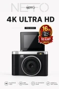 دوربین ویدئویی دیجیتال رترو 4K با فلش 48 مگاپیکسل (هدیه کارت SD 16GB) دوربین عکاسی دیجیتال و لاگ
