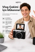 دوربین ویدئویی دیجیتال رترو 4K با فلش 48 مگاپیکسل (هدیه کارت SD 16GB) دوربین عکاسی دیجیتال و لاگ