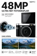 دوربین ویدئویی دیجیتال رترو 4K با فلش 48 مگاپیکسل (هدیه کارت SD 16GB) دوربین عکاسی دیجیتال و لاگ