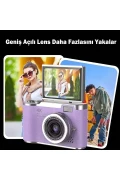 دوربین دیجیتال 4K Ultra HD - دوربین ویدئوبرداری 48 مگاپیکسل، صفحه نمایش 2.4 اینچی چرخشی، فوکوس خودکار و لرزش‌گیر