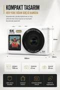دوربین دیجیتال با دو صفحه نمایش 5K | 80 مگاپیکسل | زوم 18X | همراه با کارت حافظه 32GB