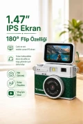 دوربین دیجیتال مینی 2K با صفحه نمایش چرخان ویدیو سلفی و ویدیو بلاگ CMR49 سبز تیره