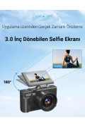 دوربین دیجیتال ویدئو بلاگ با صفحه نمایش 3 اینچی، زوم 18 برابر و فلش - کارت 64GB