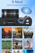دوربین دیجیتال ویدئو بلاگ با صفحه نمایش 3 اینچی، زوم 18 برابر و فلش - کارت 64GB