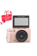 دوربین دیجیتال ویدئو بلاگ با صفحه نمایش 3 اینچی و زوم 18 برابر و فلش W1 5K 75MP و کارت 64GB