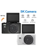 دوربین ویدئویی دیجیتال رترو 5K با 75 مگاپیکسل و زوم 18X و فلاش (64GB) کارت دوربین دیجیتال و لاگ