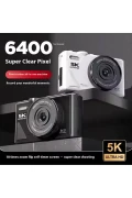 دوربین ویدئویی دیجیتال رترو 5K با 75 مگاپیکسل و زوم 18X و فلاش (64GB) کارت دوربین دیجیتال و لاگ