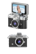 دوربین مینی با صفحه نمایش چرخان و فلاش برای سلفی و ویدیو بلاگ - کلیددار 1080P+48MP