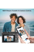 دوربین ویدئویی دیجیتال رترو 8K با 88 مگاپیکسل و زوم 18 برابر و فلاش (هدیه کارت 64 گیگابایتی) برای ویدیو بلاگ