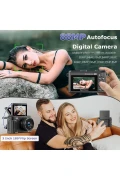 دوربین ویدئویی دیجیتال رترو 8K با 88 مگاپیکسل و زوم 18 برابر و فلاش (هدیه کارت 64 گیگابایتی) برای ویدیو بلاگ