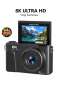 دوربین ویدئویی دیجیتال رترو 8K با 88 مگاپیکسل و زوم 18 برابر و فلاش (هدیه کارت 64 گیگابایتی) برای ویدیو بلاگ