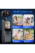 دوربین ویدئویی مینی و 4K با لنز چرخشی 180 درجه و صفحه لمسی