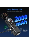 دوربین ویدئویی مینی و 4K با لنز چرخشی 180 درجه و صفحه لمسی