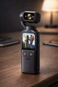 دوربین ویدئویی مینی و 4K با لنز چرخشی 180 درجه و صفحه لمسی