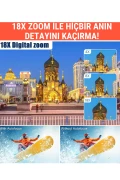 دوربین دیجیتال W1 5K UHD با زوم 18X و فلش و کارت SD 64 گیگابایتی و صفحه نمایش 3 اینچی با قابلیت چرخش 180 درجه برای سفر و ویدئو بلاگ