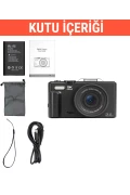 دوربین دیجیتال W1 5K UHD با زوم 18X و فلش و کارت SD 64 گیگابایتی و صفحه نمایش 3 اینچی با قابلیت چرخش 180 درجه برای سفر و ویدئو بلاگ