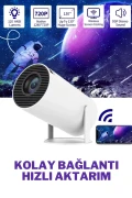 پروژکتور قابل حمل اندروید وای فای و بلوتوثی مدل HY300 PRO 2026 جدید با قابلیت چرخش 180 درجه