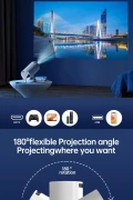 پروژکتور قابل حمل اندروید وای فای و بلوتوثی مدل HY300 PRO 2026 جدید با قابلیت چرخش 180 درجه