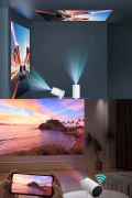 پروژکتور قابل حمل اندروید وای فای و بلوتوثی مدل HY300 PRO 2026 جدید با قابلیت چرخش 180 درجه