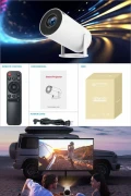 پروژکتور قابل حمل اندروید وای فای و بلوتوثی مدل HY300 PRO 2026 جدید با قابلیت چرخش 180 درجه