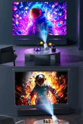 پروژکتور قابل حمل اندروید وای فای و بلوتوثی مدل HY300 PRO 2026 جدید با قابلیت چرخش 180 درجه