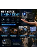پروژکتور قابل حمل 4K با پشتیبانی Full HD و رطوبت‌ساز اتاق - بدنه چرخان 270°