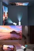پروژکتور قابل حمل HY300-1 1080P اندروید نسخه آخر اتصال بی‌سیم سینمای خانگی مینی 4K