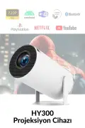 پروژکتور قابل حمل HY300-1 1080P اندروید نسخه آخر اتصال بی‌سیم سینمای خانگی مینی 4K
