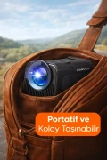 پروژکتور مینی HY320 با قابلیت وای‌فای، HDMI و USB، قابل حمل و سیستم اندروید