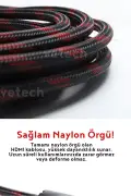 کابل HDMI ۱.۵ متری با بافت مقاوم برای تلویزیون / مانیتور / کابل HDMI