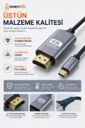 کابل Type-C به HDMI 2 متر، 8K 60Hz، 4K 120Hz | مبدل USB-C به HDTV با سرعت بالا