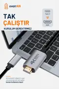 کابل Type-C به HDMI 2 متر، 8K 60Hz، 4K 120Hz | مبدل USB-C به HDTV با سرعت بالا