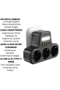 پریز چندگانه دیواری با محافظ جریان ۳ تایی | دارای ۲ ورودی USB-A و ۲ ورودی Type-C | پریز هوشمند با چراغ شب LED