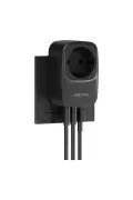 محصول چندگانه دیواری FTR-24 16A 3680W سیاه | 2x USB-C + 1x USB-A پریز شارژی | دارای محافظ جریان