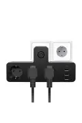 پریز سه‌گانه با محافظ حرارتی و 3 پورت USB و 1 پورت Type-C با ورودی 20 وات PD