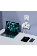 پریز 3 سوکت سفید 15mm با 1 USB و 2 Type-C PD20W و 1050 ژول با کابل تمام مس و محافظت از جریان