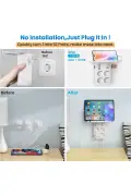 پریز چندگانه USB C با کلید، محافظت شده در برابر جریان، شارژ سریع، آداپتور چندراهی، سفید