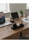 پریز 5 تایی با کابل 2 متری و ورودی 3x USB و 2x Type-C با محافظ حرارتی برای کودکان 2500W