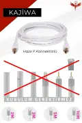 کابل آنتن 2 متری آماده 4K با کانکتور F طلایی