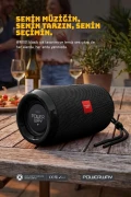 اسپیکر بلوتوثی بی‌سیم سیاه با ورودی SD کارت و AUX و USB 90 dB مدل WRX01