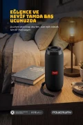 اسپیکر بلوتوثی بی‌سیم سیاه با ورودی SD کارت و AUX و USB 90 dB مدل WRX01