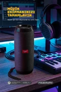 اسپیکر بلوتوثی بی‌سیم سیاه با ورودی SD کارت و AUX و USB 90 dB مدل WRX01