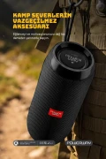 اسپیکر بلوتوثی بی‌سیم سیاه با ورودی SD کارت و AUX و USB 90 dB مدل WRX01