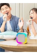 اسپیکر بلوتوثی بی‌سیم با میکروفون دوگانه و 5 افکت صوتی RGB HD استریو USB/SD/FM