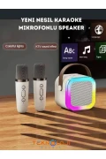 اسپیکر بلوتوثی بی‌سیم با میکروفون دوگانه و 5 افکت صوتی RGB HD استریو USB/SD/FM
