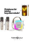اسپیکر بلوتوثی بی‌سیم با میکروفون دوگانه و 5 افکت صوتی RGB HD استریو USB/SD/FM